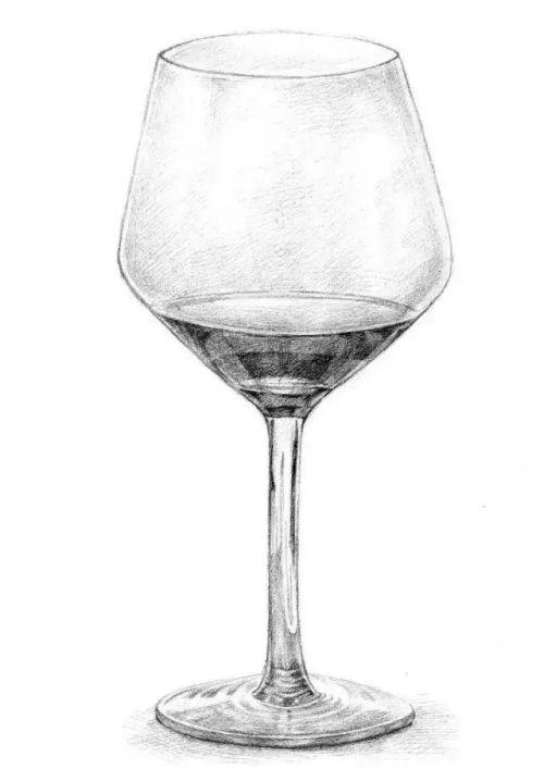 玻璃杯素描画法图片