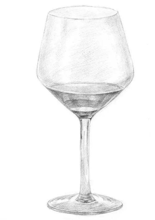 玻璃杯素描画法图片