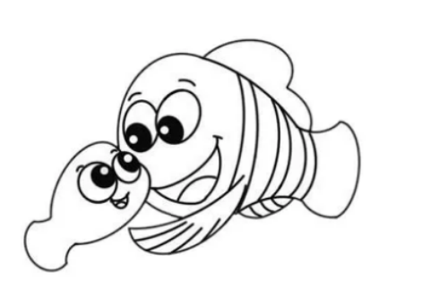 尼莫小丑鱼 简笔画图片