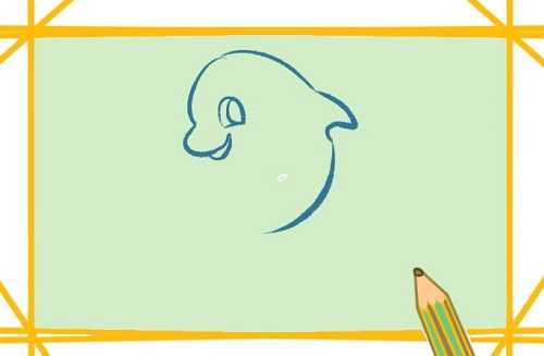 两只海豚玩球简笔画图片