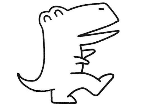 恐龙线条画简单图片