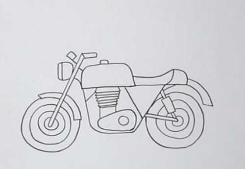 简单摩托车画画图片