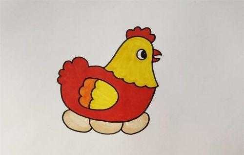 母鸡怎么画简笔画彩色图片